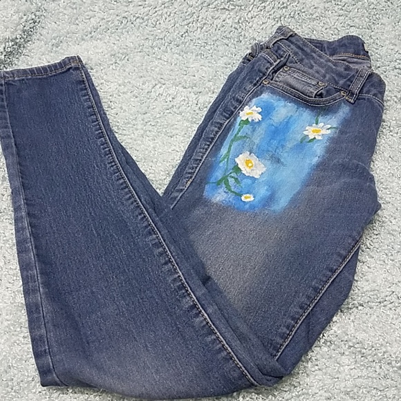 Denim - Hand painted jeans